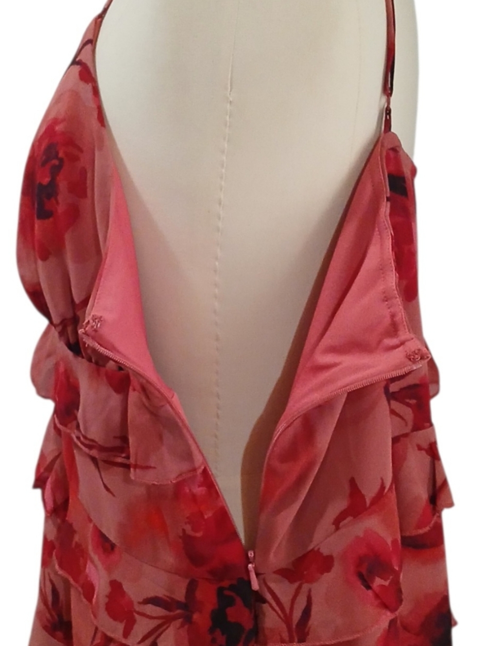 Floral Ruffle Slip Dress | Cocktail Dress - Picture 4 of 8